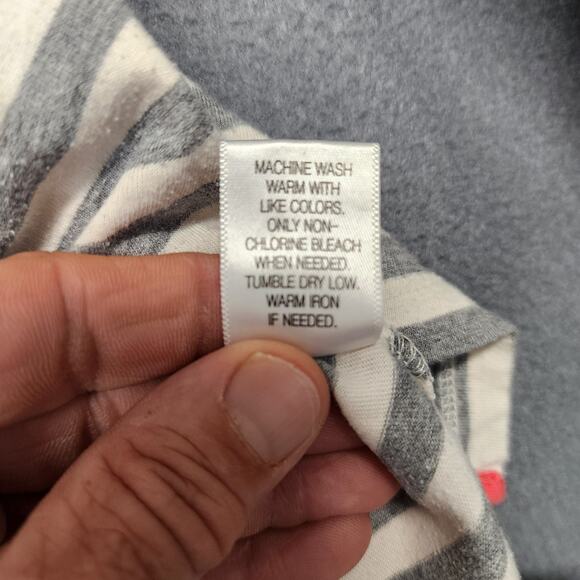 Sonoma Life Style Hoodie Womens 2X Gray White Striped Pullover Long Sleeve Top - Picture 7 of 9